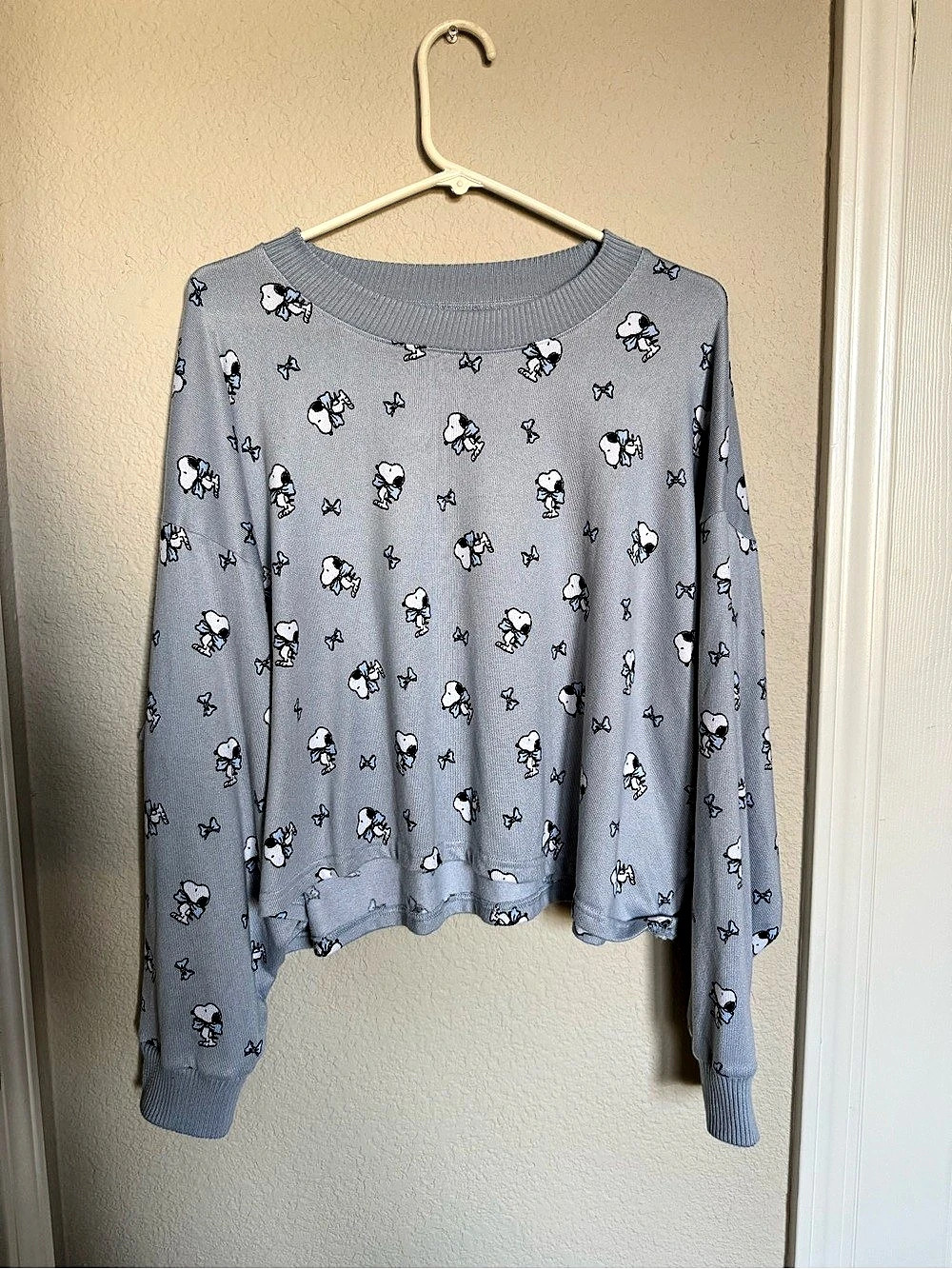 American Eagle AE Cropped Snoopy PJ Top
